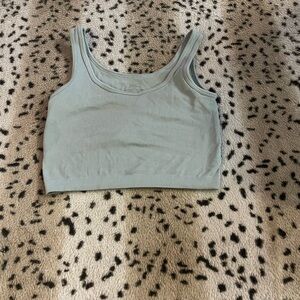 SHEIN Green Sleeveless Fitted Crop Tank Top